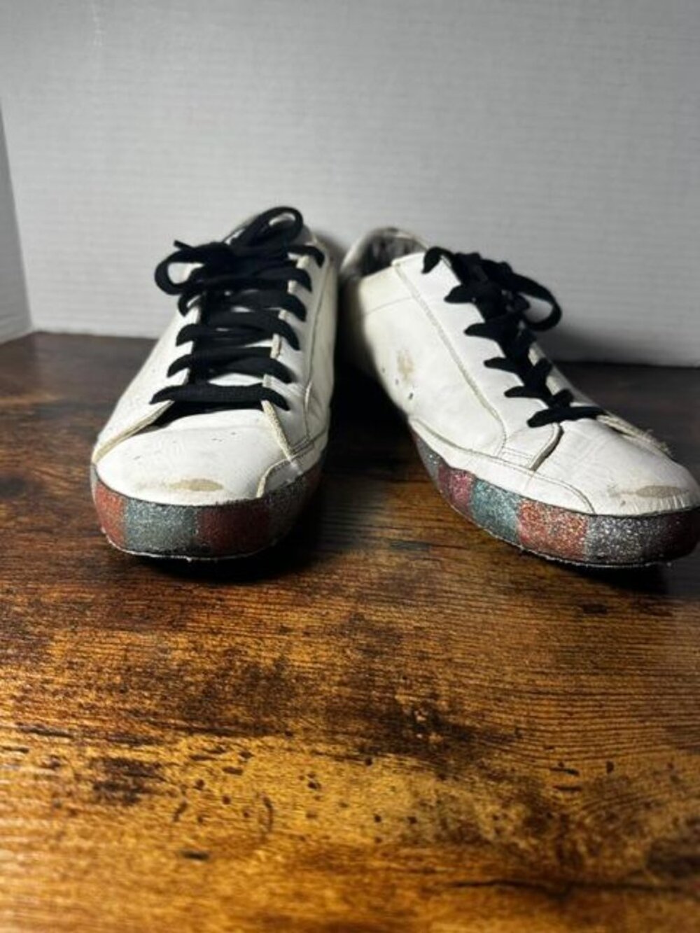*Golden Goose SuperStar Glitter Sole Distressed/Lived In Leather 39 Italy
